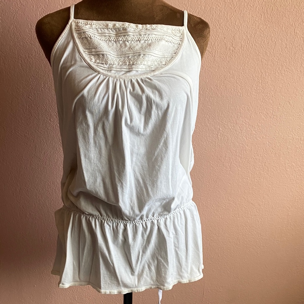 LOFT Cream  Camisole with Lace Detail